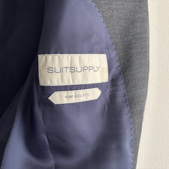 Suitsupply Grey Wool Suit Lazio Super 110s - 42 Long, Pants 36 x 32 - Picture 7 of 16